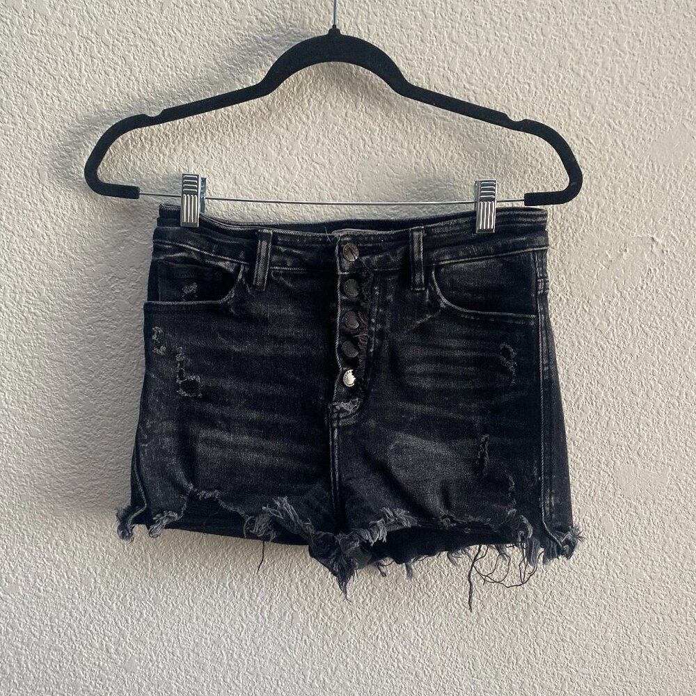 KanCan Signature Ultra High Rise Shorts Cut Off Raw Hem Button Fly Size 26